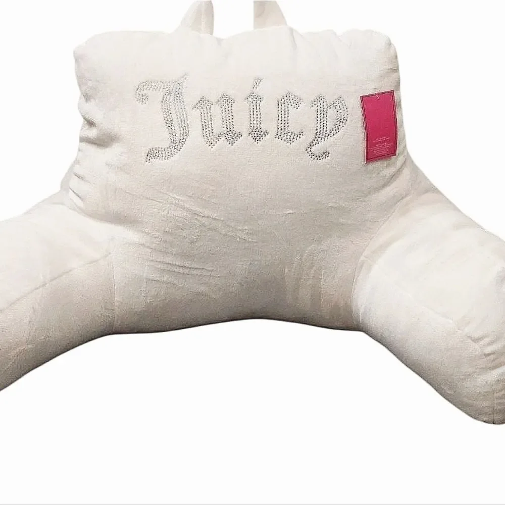 Juicy Couture Home Rhinestone Logo Plush Bed Rest Pillow w/Cell Phone Pocket‎